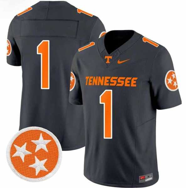 Men%27s Tennessee Volunteers #1 Charcoal F.U.S.E. Stitched Jersey Dzhi